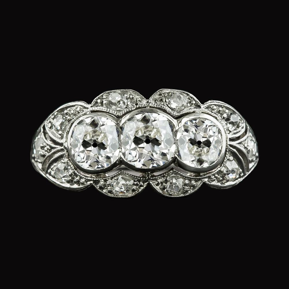 Engagement Ring Round Old Miner Natural Diamond Vintage Style 4.75 Carats