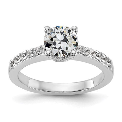 Engagement Ring Round Old Miner Real Diamond Prong Set 2.50 Carats