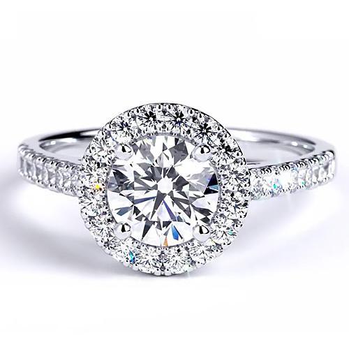 natural round diamond 2.50ct ring front view