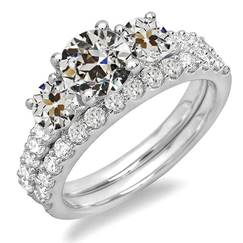 natural round diamond 6ct ring front view
