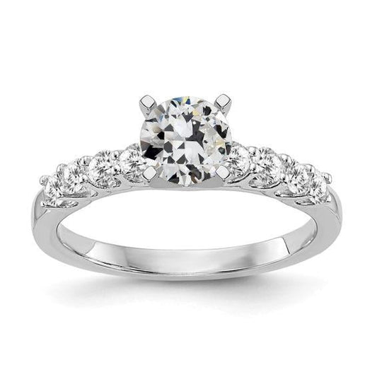 Engagement Ring With Accents Old Miner Natural Earth Mined Diamond Prong Set 2.50 Carats
