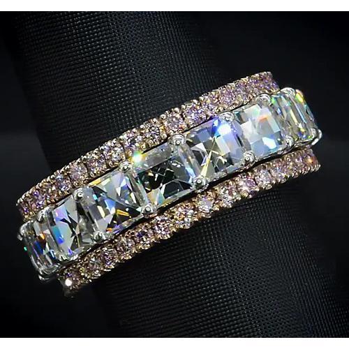 Eternity Wedding Band 9.20 Carats Two Tone Women Real Natural Earth Mined Diamond Jewellery