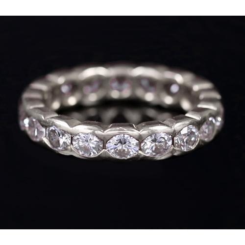 Eternity Wedding Band Natural 3.50 Carats Old Miner White Gold 14K