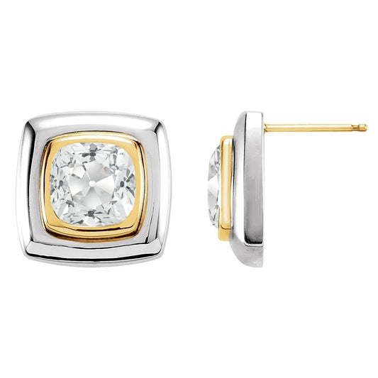 Cushion Brilliant Diamond ring in Two-Tone 14K Gold – front view