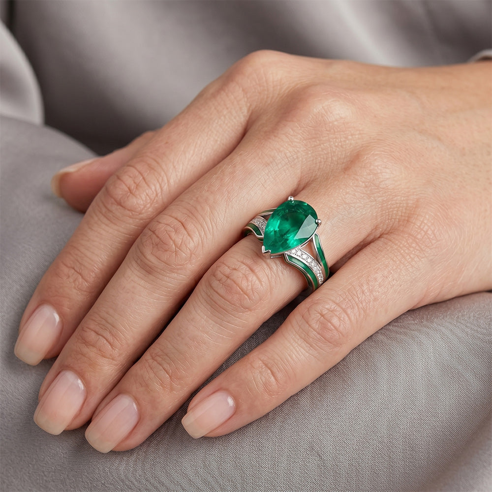 Exquisite Fine Emerald Gemstone Ring 2.50 ct – 14K White Gold by