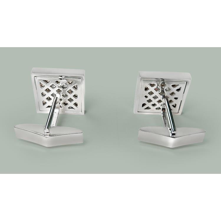 Cuff Links 2 Cm X 2 Cm 8 Ct Genuine Diamond Wg Men's Accessories