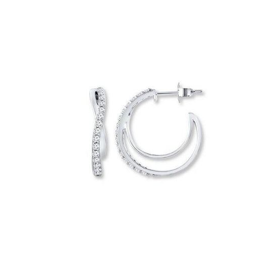 F Vvs1 2.4 Ct Round Cut Natural Diamond Lady Hoop Earring