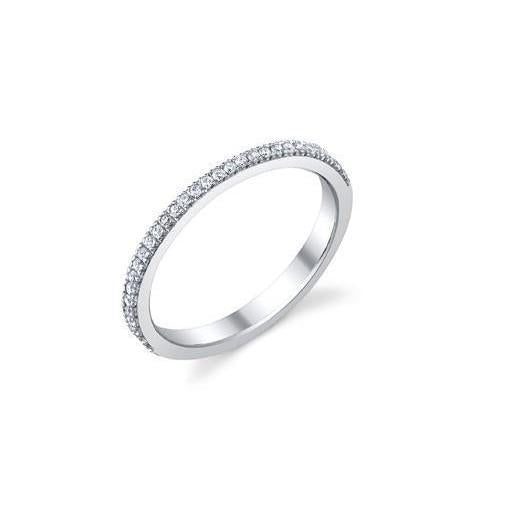 F Vvs1 2.80 Ct Natural Diamonds Women Wedding Band 14K White Gold
