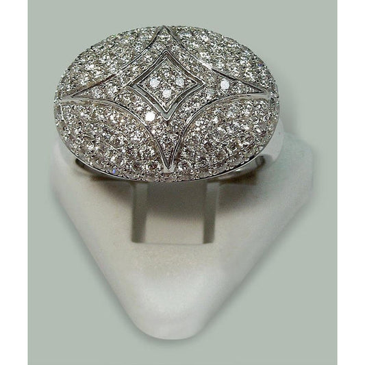 Fancy Round Diamond Engagement Ring Natural 1.27 Carats White Gold 14K