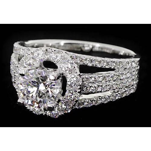 natural round diamond 3ct ring front view
