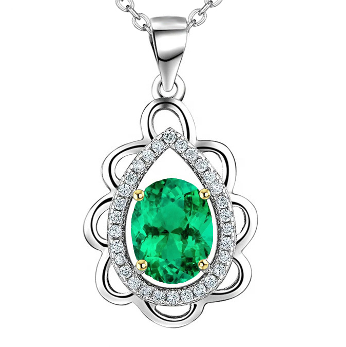 Brilliant Colombian Emerald Gemstone Pendant 2.50 ct – main view