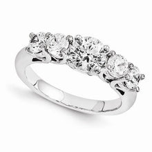 Five Stone Natural Diamond Engagement Ring 2 Carats White Gold 14K