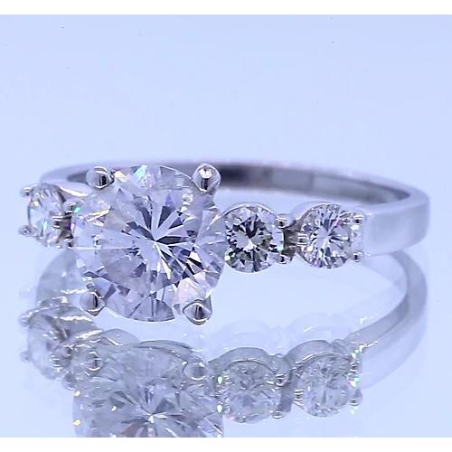 Five Stone Natural Diamond Engagement Setting 2.25 Carats