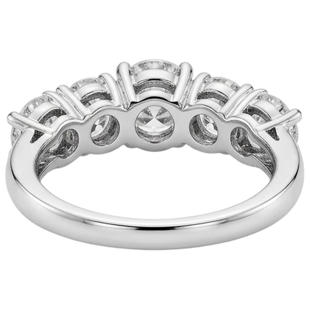 Five Stone Natural Earth Mined DIAMOND ( NOT LAB GROWN ) Engagement Ring 2 Carats White Gold 14K