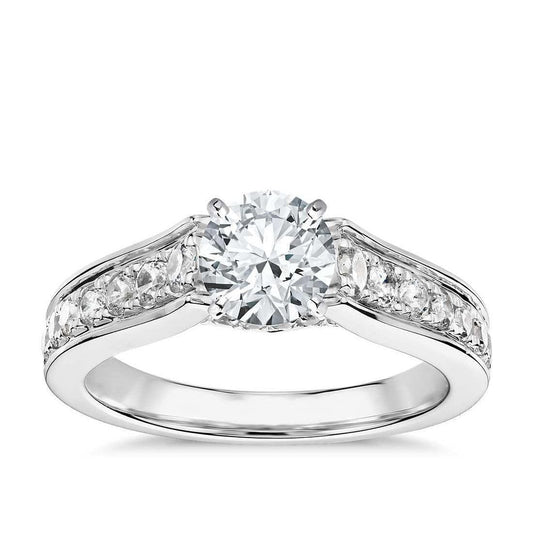 Four Prong Set 3.40 Ct Sparkling Natural Diamonds Engagement Ring Gold 14K