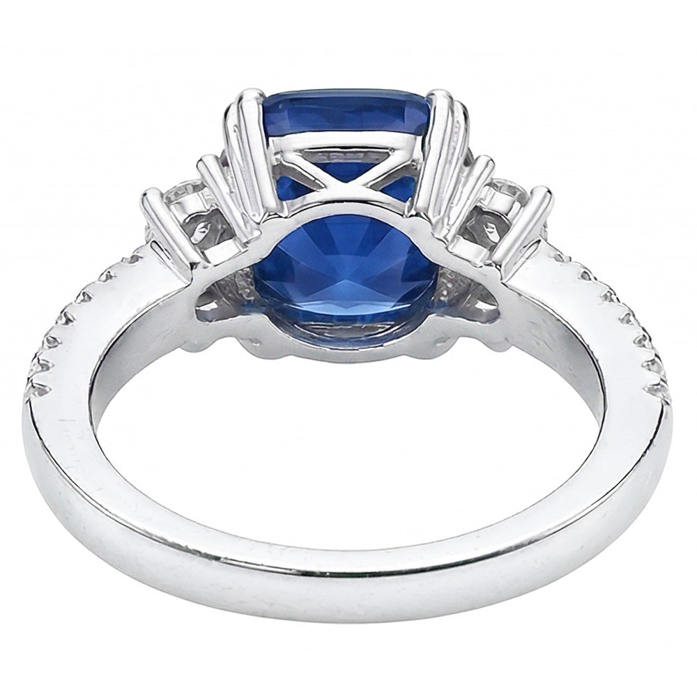 Gemstone Jewellery Cushion Cut Sri Lankan Sapphire Ring 4.50 Carats