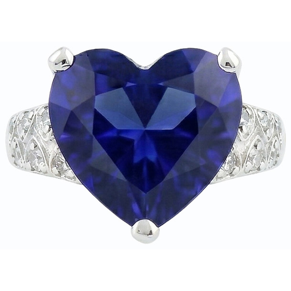 natural round sapphire 4ct ring top view