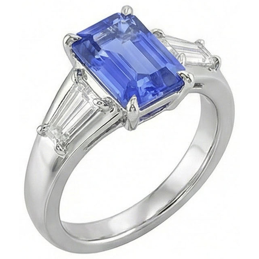 natural emerald sapphire 3.50ct ring side angle