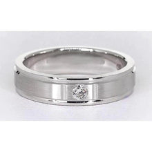 Genuine 0.25 Carats Gypsy Round Brushed Finish Anniversary Band White Gold 14K