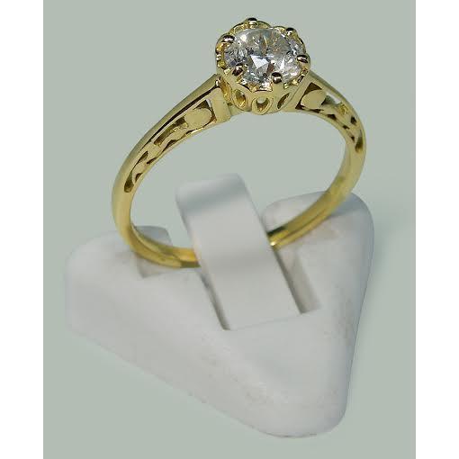 Genuine 1 Carat Round Diamond Crown Style Solitaire Engagement Ring3
