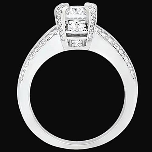 Genuine 1.51 Carats Oval & Round Engagement Diamond Ring Pave Set Jewelry