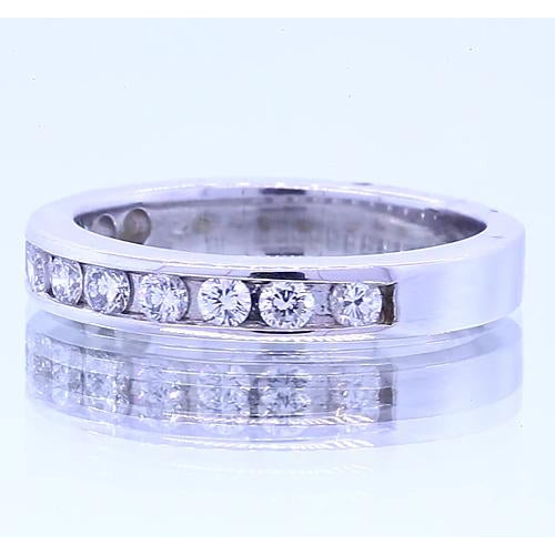 Genuine 1.65 Carats Anniversary Band Round Diamond White Gold 14K