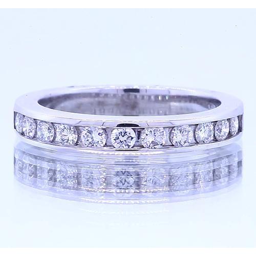 Genuine 1.65 Carats Anniversary Band Round Diamond White Gold 14K