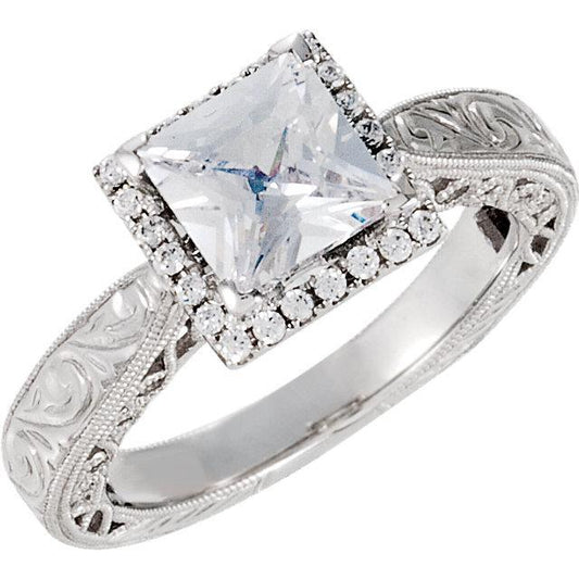 natural round diamond 1.75ct ring front view