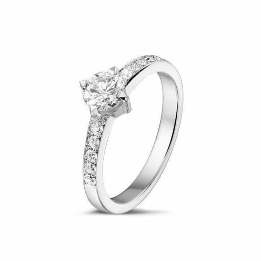 Genuine 1.75 Ct Round Cut Diamonds Anniversary Ring White Gold 14K
