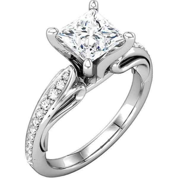 Genuine 1.80 Ct Princess & Round Brilliant Diamonds Anniversary Ring New