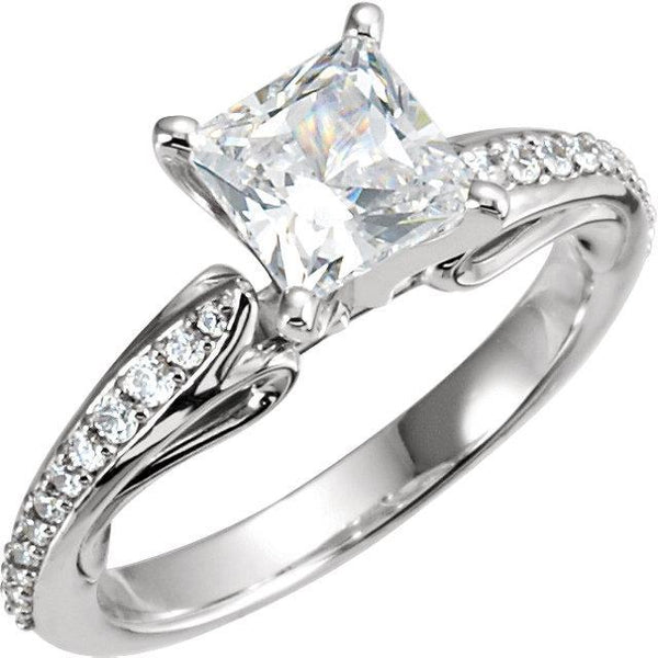 Genuine 1.80 Ct Princess & Round Brilliant Diamonds Anniversary Ring New