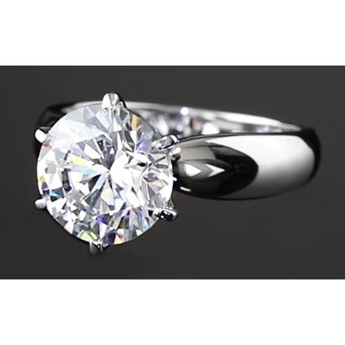 Genuine 3 Carats Solitaire Engagement Ring Prong