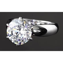 Genuine 3 Carats Solitaire Engagement Ring Prong