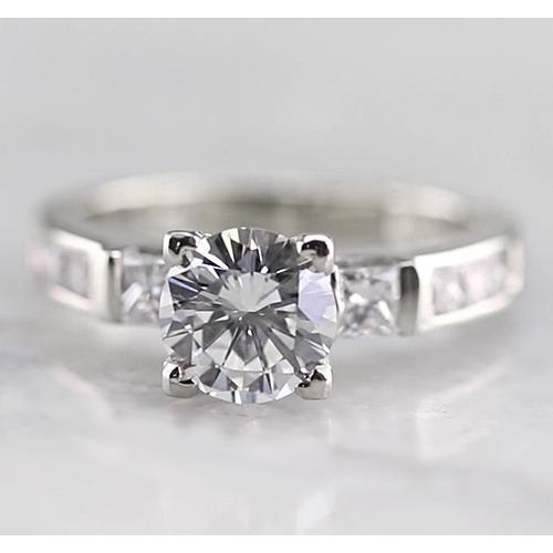 Genuine 3 Stone Diamond Engagement Ring 1.50 Carats
