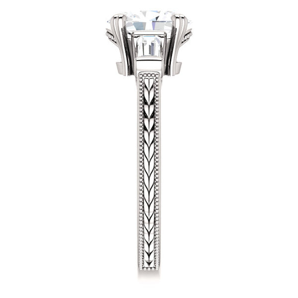 Genuine 3 Stone Diamond Ring 2 Carats Vintage Style Women Jewelry New