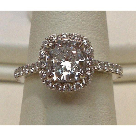 natural round diamond 3.75ct ring front view