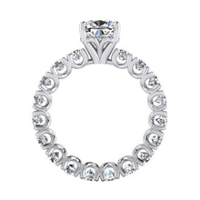 Genuine Cushion Cut Diamond Ring 3 Carats With Round Diamonds