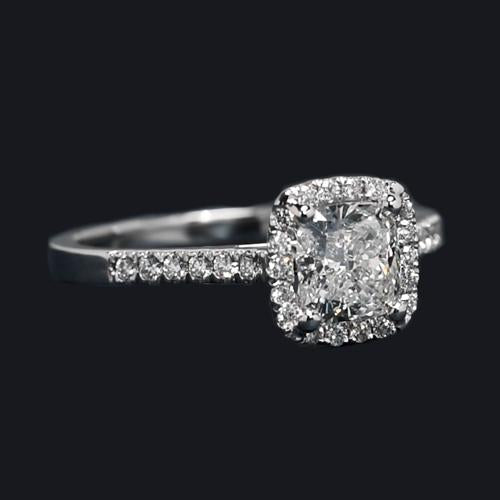 natural round diamond 1.34ct ring side angle