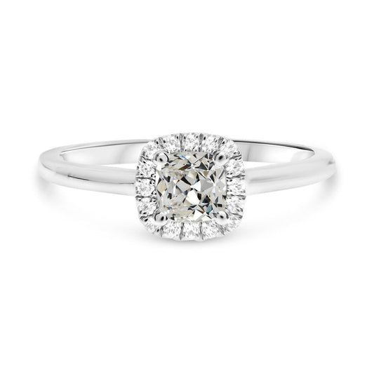 natural round diamond 3.50ct ring front view