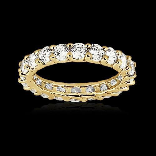 Genuine Diamond 3 Ct. Yellow Gold Women's Engagement Band New