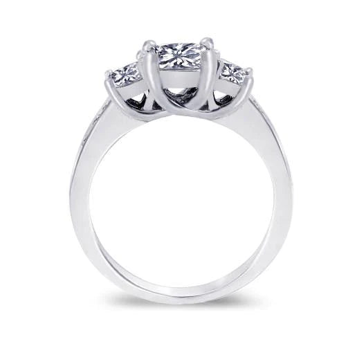 Genuine Diamond Anniversary Ring 2 Carats White Gold 14K