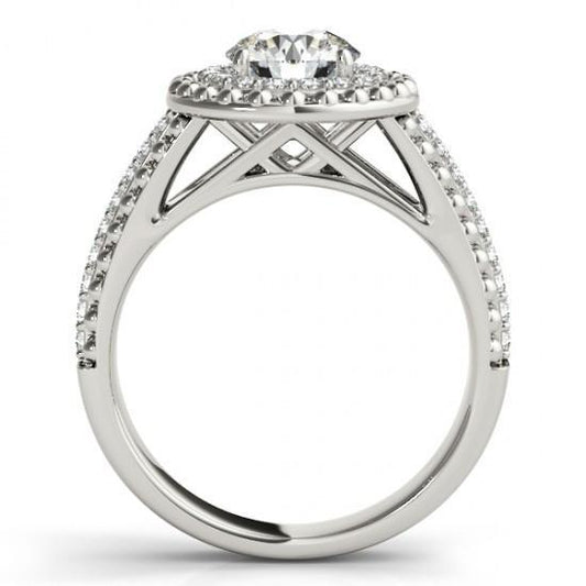 natural round diamond 2ct ring side angle