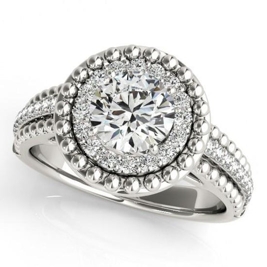 natural round diamond 2ct ring front view