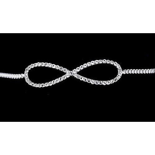 Genuine Diamond Chain Bracelet 4.20 Carats Infinity Symbol Women Jewelry 14K