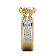 Genuine Diamond Engagement Ring Oval Center 6.95 Carats Yellow Gold 14K 2