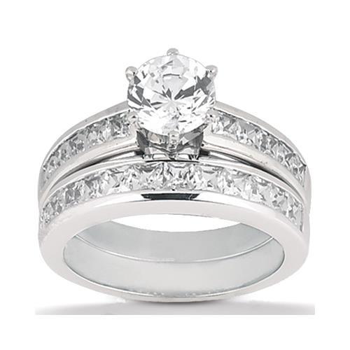 natural round diamond 2.85ct ring front view