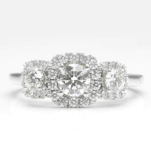 natural round diamond 2.75ct ring front view