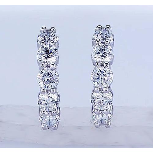 Genuine Diamond Hoops Earring