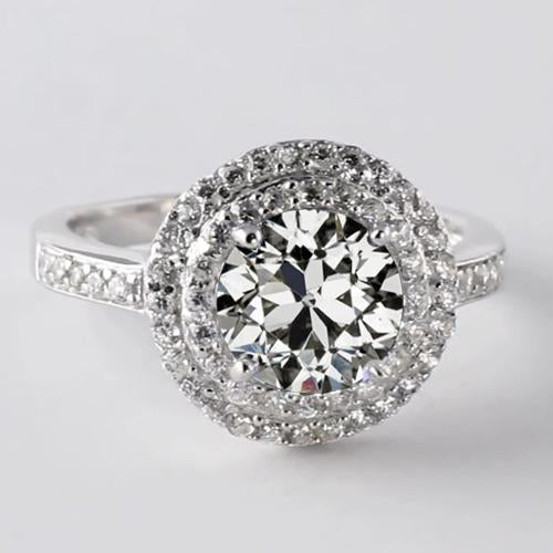 natural round diamond 4.50ct ring front view