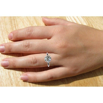 Genuine Diamond Solitaire Ring 2.50 Carats Old Mine Classic Women Jewelry